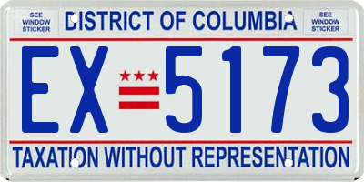 DC license plate EX5173