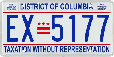 DC license plate EX5177