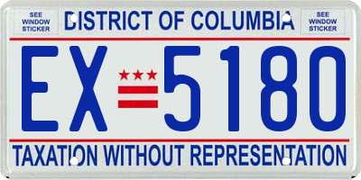 DC license plate EX5180