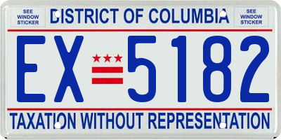 DC license plate EX5182