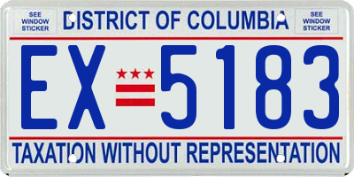 DC license plate EX5183