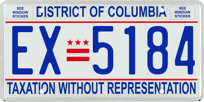 DC license plate EX5184