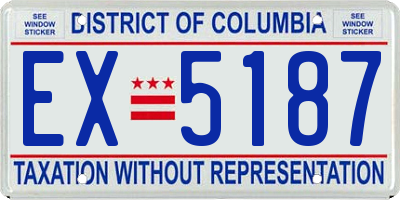 DC license plate EX5187