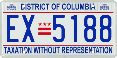 DC license plate EX5188