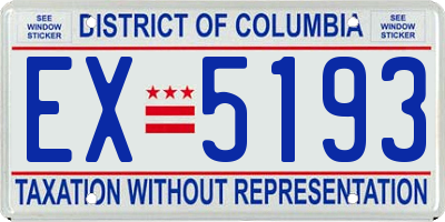 DC license plate EX5193