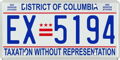 DC license plate EX5194