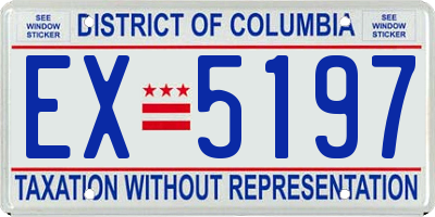DC license plate EX5197