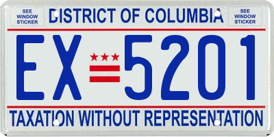 DC license plate EX5201