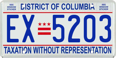 DC license plate EX5203