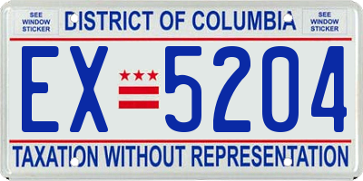 DC license plate EX5204