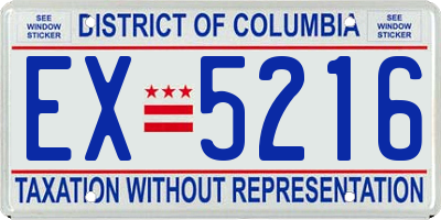 DC license plate EX5216