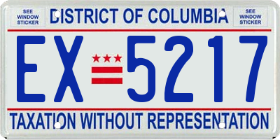 DC license plate EX5217