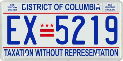 DC license plate EX5219