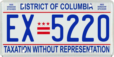 DC license plate EX5220