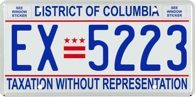 DC license plate EX5223