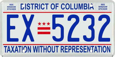 DC license plate EX5232