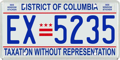 DC license plate EX5235