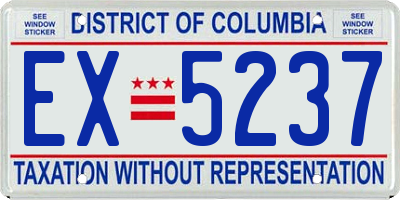 DC license plate EX5237