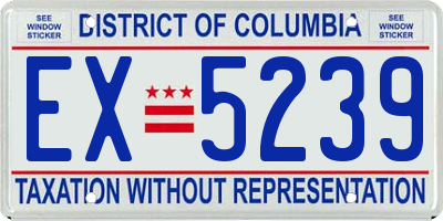 DC license plate EX5239