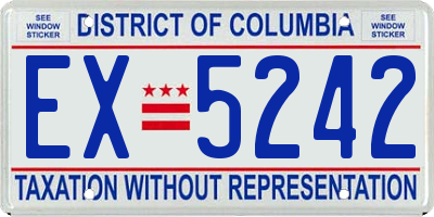 DC license plate EX5242