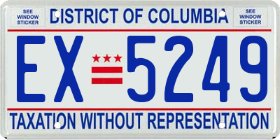 DC license plate EX5249