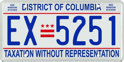 DC license plate EX5251