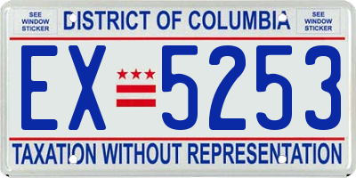 DC license plate EX5253