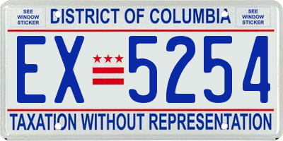 DC license plate EX5254