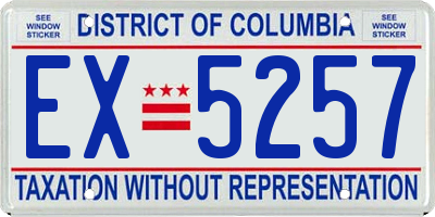 DC license plate EX5257