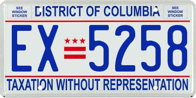 DC license plate EX5258