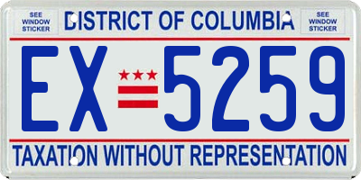 DC license plate EX5259