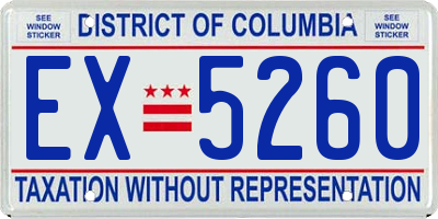 DC license plate EX5260