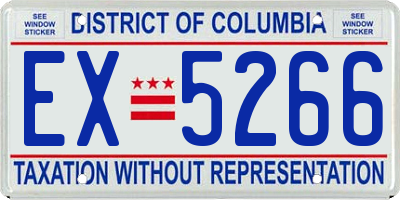 DC license plate EX5266