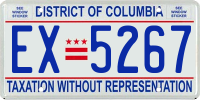 DC license plate EX5267