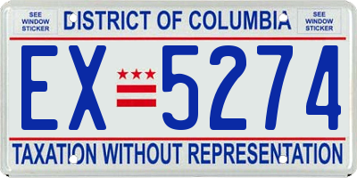 DC license plate EX5274