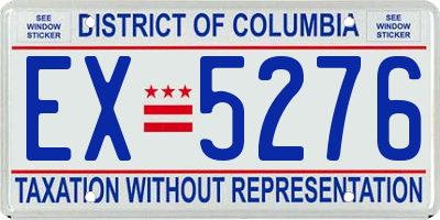DC license plate EX5276