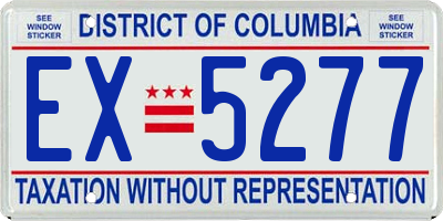 DC license plate EX5277