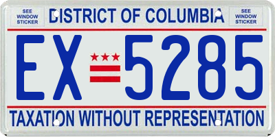 DC license plate EX5285