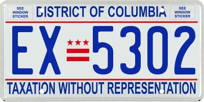 DC license plate EX5302