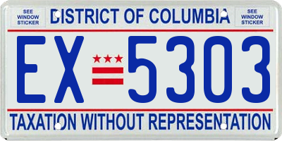 DC license plate EX5303