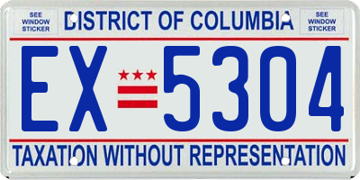 DC license plate EX5304