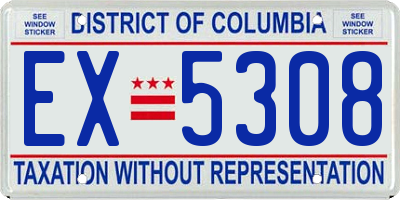 DC license plate EX5308