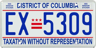 DC license plate EX5309