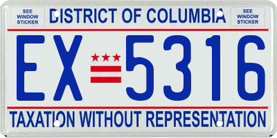 DC license plate EX5316