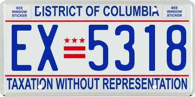 DC license plate EX5318