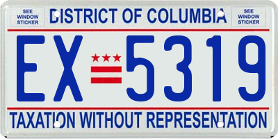 DC license plate EX5319
