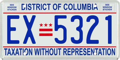 DC license plate EX5321