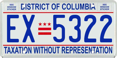 DC license plate EX5322