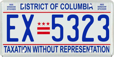 DC license plate EX5323