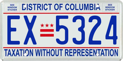 DC license plate EX5324